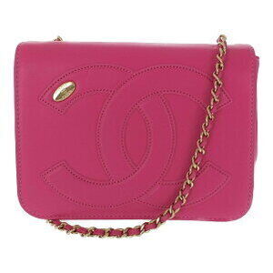 Chanel Camera Shoulder Bag Chain Pink Gold